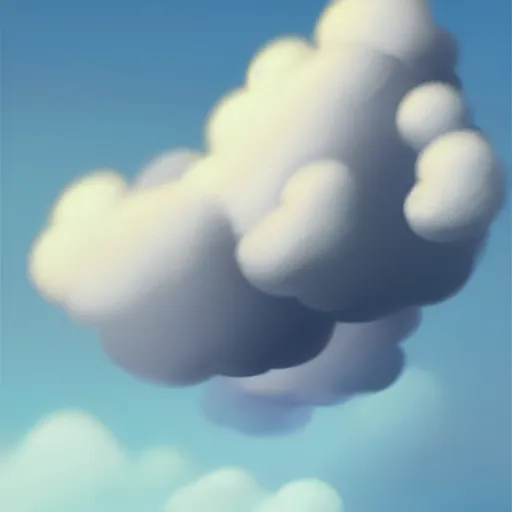 Image similar to goro fujita ilustration a graceful fluffy cloud raining on a flat background, painting by goro fujita, sharp focus, highly detailed, artstation