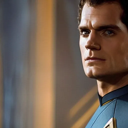 Image similar to Henry Cavill is the captain of the starship Enterprise in the new Star Trek movie