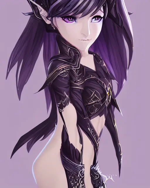 Image similar to elven dark elf girl, in the style of sumihei, tokyo ravens style, dynamic lighting, fantasy concept art, trending on art station, stunning visuals, ultra detailed