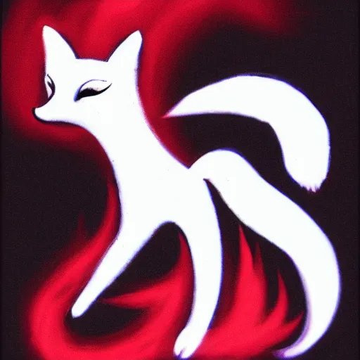 Image similar to fire fox with flames on a black background