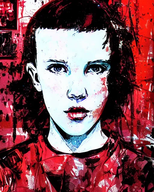 Image similar to millie bobby brown by yoji shinkawa