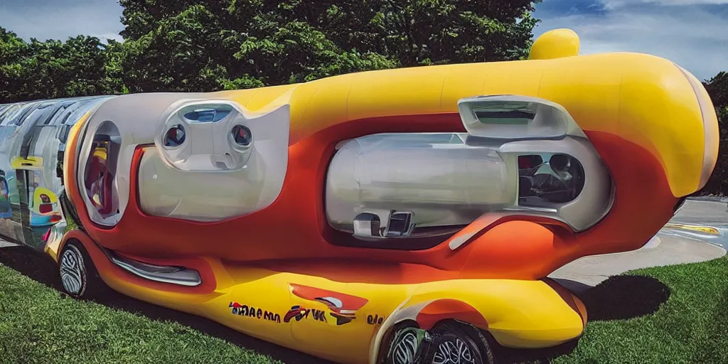 Prompt: “2020 BMW Oscar Meyer Wienermobile”