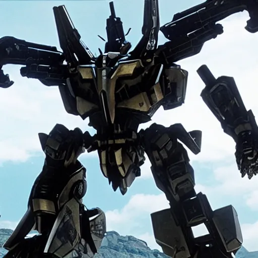 Image similar to cinematic still from westworld and ps 5 armoredcore 6, close shot of slim ornate armored core by fujioka kenki and by mamoru nagano,