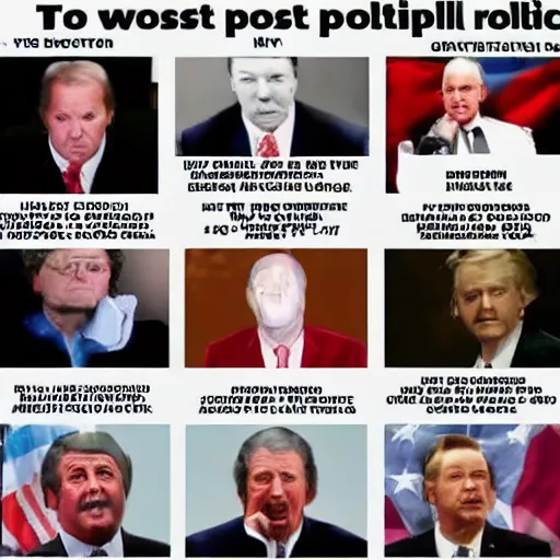 Prompt: worst politic on earth ever been