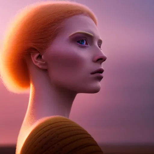 Image similar to photographic portrait of a stunningly beautiful english renaissance futuristic scifi female in soft dreamy light at sunset, beside the river, soft focus, contemporary fashion shoot, in a denis villeneuve and tim burton movie, by edward robert hughes, annie leibovitz and steve mccurry, david lazar, jimmy nelsson, extremely detailed, breathtaking, hyperrealistic, perfect face, octane render