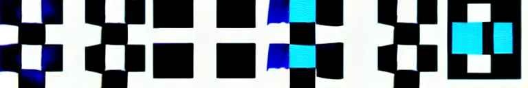 Image similar to black blue off - white geometric abstract post - minimalism, small funny doodle face on the right side