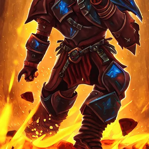 Image similar to Heavy knight’s Gauntlet, the gauntlet, powerful gauntlet, the war gauntlet, war theme, bloodbath battlefield background, fiery battle coloring, hearthstone art style, epic fantasy style art, fantasy epic digital art, epic fantasy card game art