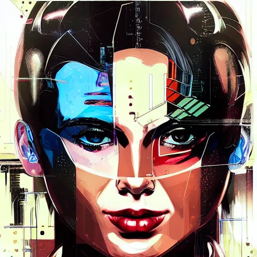 Image similar to portrait of a female android, by MARVEL comics and Sandra Chevrier