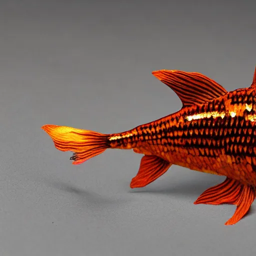 Prompt: cyborg goldfish with punk aesthetic, photography