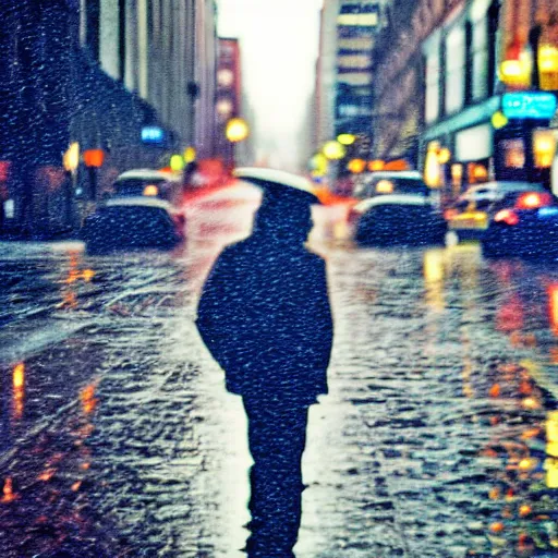 Image similar to connor kenway on the street of modern boston, rainy evening, sharp focus, shot on iphone,