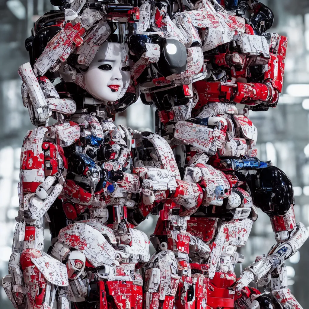 Prompt: Japanese Geisha robot, 8K UHD, highly detailed, Ex Machina (film), star wars, bladerunner