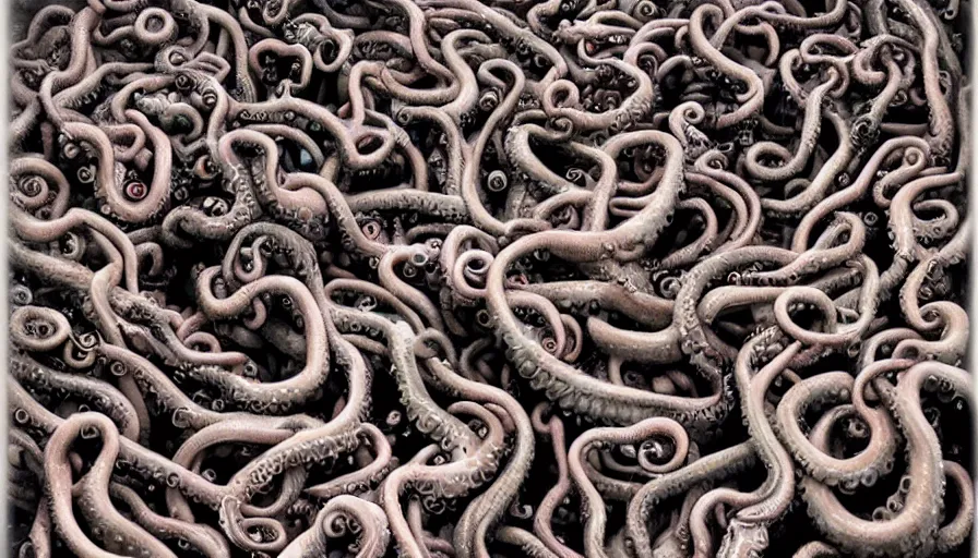 Image similar to , many eyes ， many tentacles ， many flesh and blood, 8 k