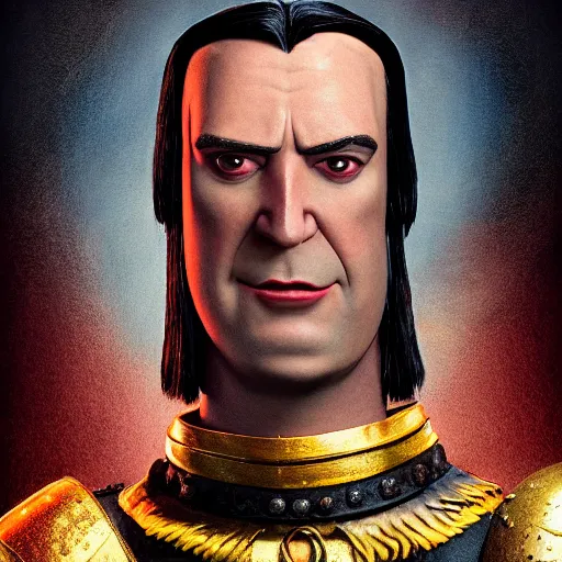 An epic fantastic full shot painting of Lord Farquaad. Stable