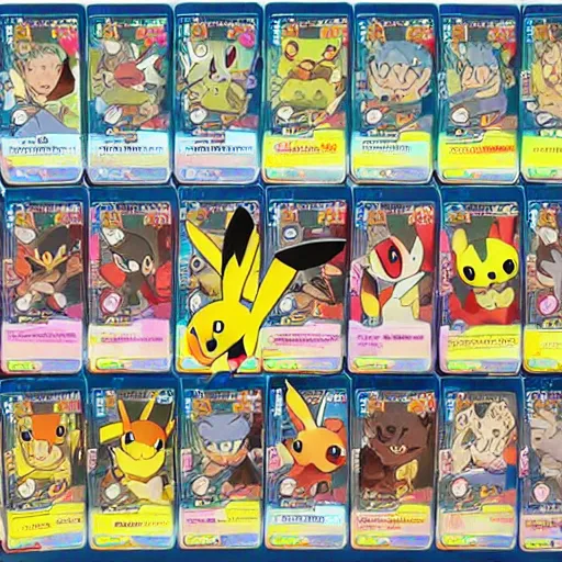 Image similar to pokemon cards with snooki, joe biden, nicki minaj, kim kardashian, osama bin laden, pokemon anime style, hd 8k image high detail, at target