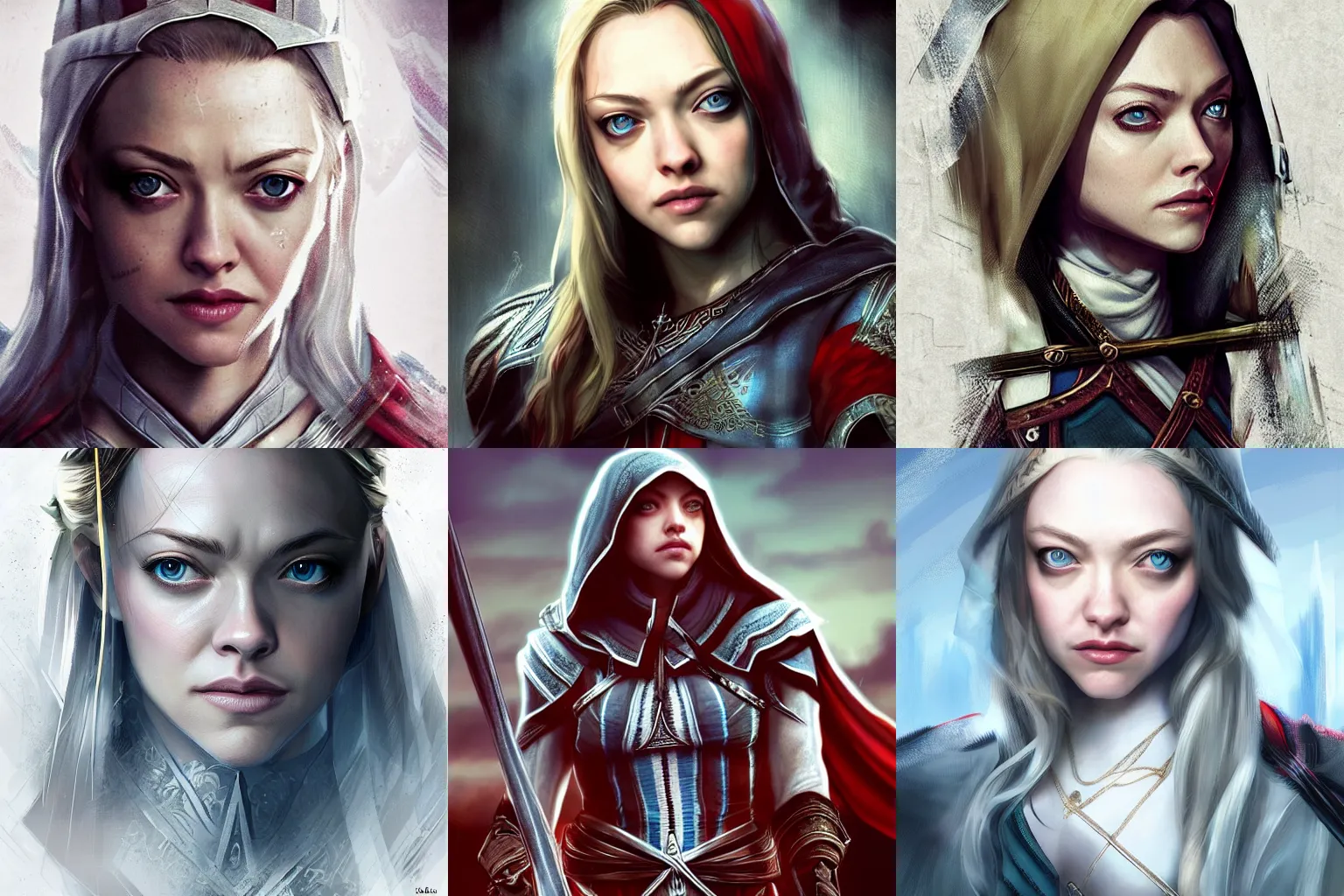 Prompt: Amanda Seyfried in Assassin's Creed by Ross Tran, highly detailed digital art