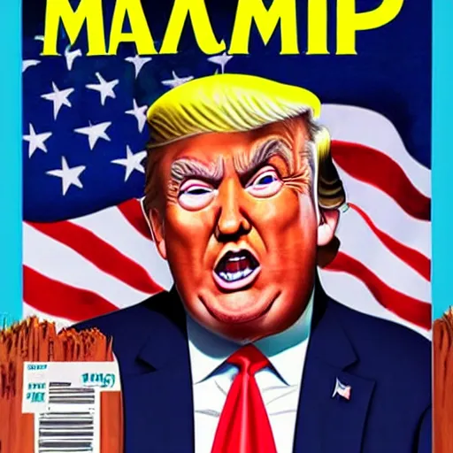 Prompt: trump on mad magazine cover