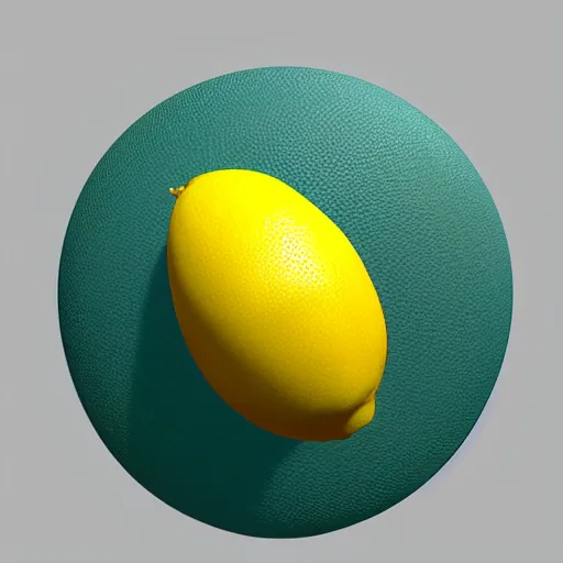 Image similar to a high quality render of a low poly lemon,