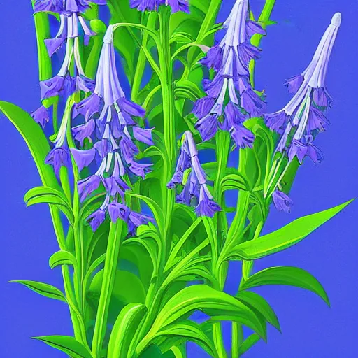 Image similar to a painting of Campanula medium, illustration, Vector art, highly detailed, Artstation