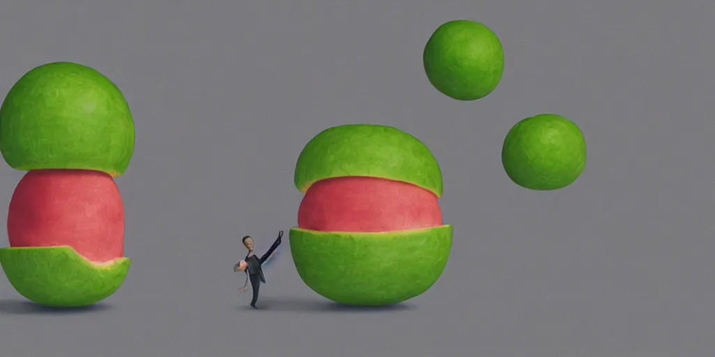 Image similar to elon musk as a melon, hyperrealistic, claymation, volumetric lighting, 3 5 mm film still, concept art