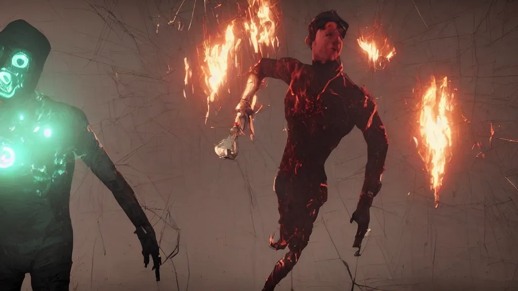 Image similar to Screenshot of Mark Zuckerberg as a villain in Dead By Daylight