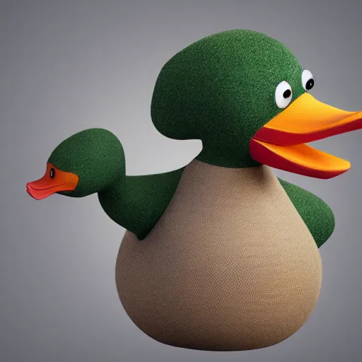 Image similar to anthropomorphic duck with human arms