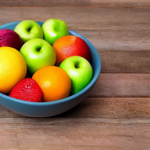 Prompt: bowl of fruit, high quality