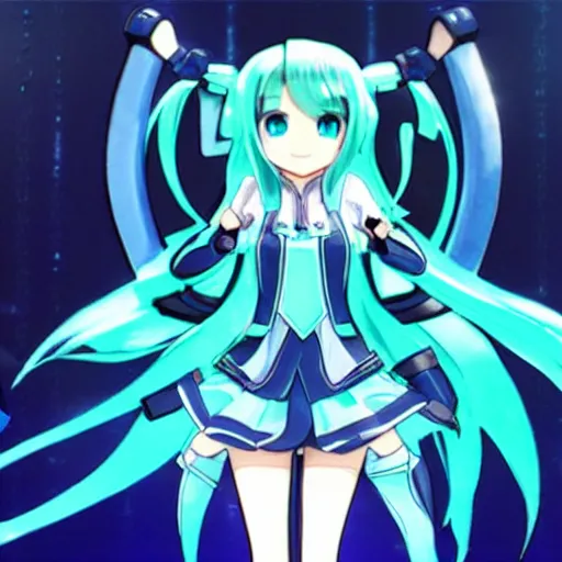 Prompt: gpu powered by hatsune miku