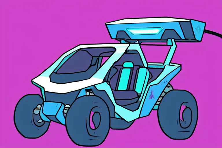 Prompt: electric all terrain buggy in steven universe video game art style, outlines, color vector art, artstation, illustration, 4 5 degree camera angle