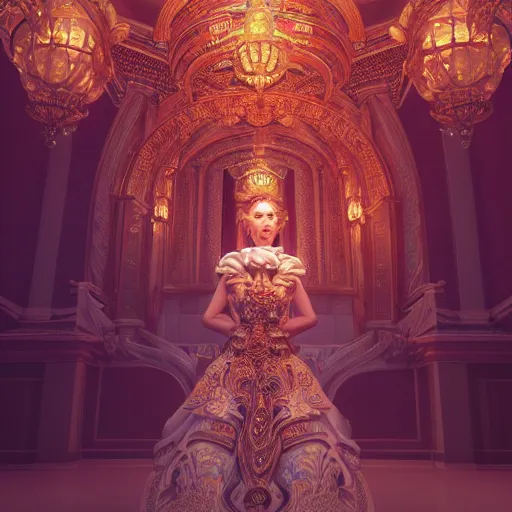 Image similar to portrait of wonderful princess, glowing, ornate and intricate, jaw dropping, dynamic lighting, intricate and detailed, 4 k octane render