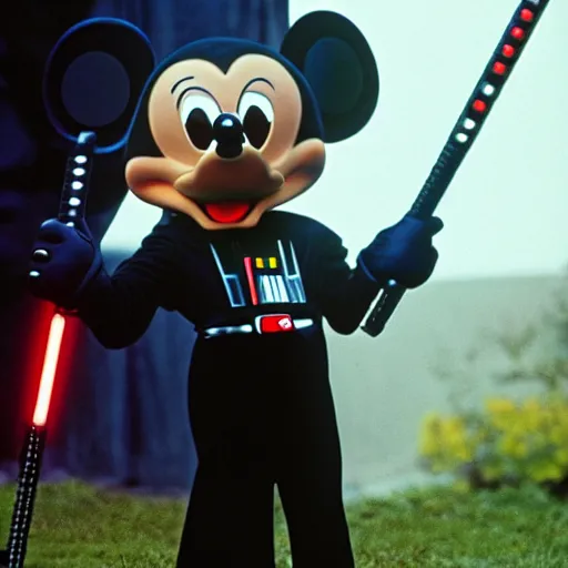 Image similar to micky mouse as darth vader