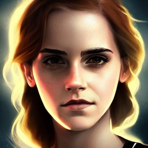 Image similar to Emma Watson, Charlie Bowater art style, digital fantasy portrait