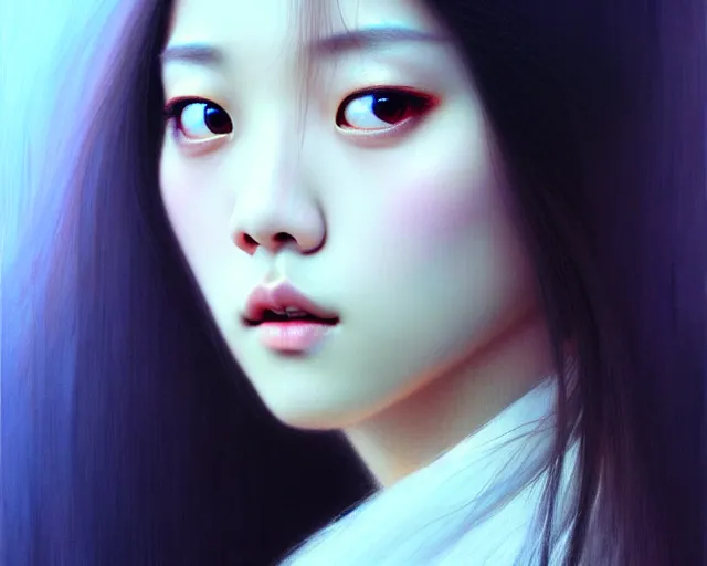 Prompt: jisoo from blackpink, portrait, hyperrealistic, highly detailed, deep focus, elegant, digital painting, smooth, sharp focus, illustration, ultra realistic, 8 k, art by karol bak and agnes cecile