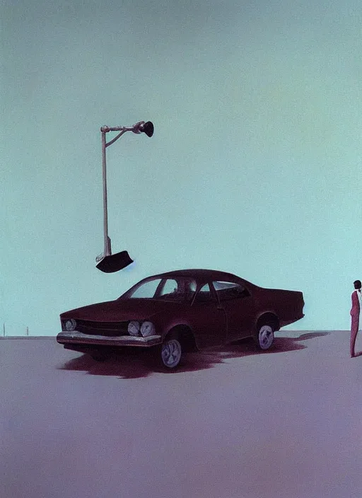 Image similar to car crash Edward Hopper and James Gilleard, Zdzislaw Beksinski highly detailed