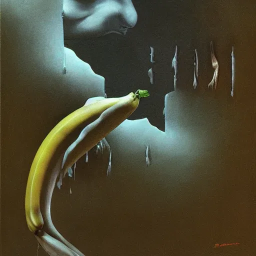 Image similar to corrupted banana made by Zdzislaw Beksinski