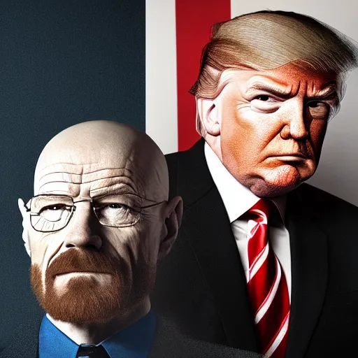 Image similar to walter white with donald trump