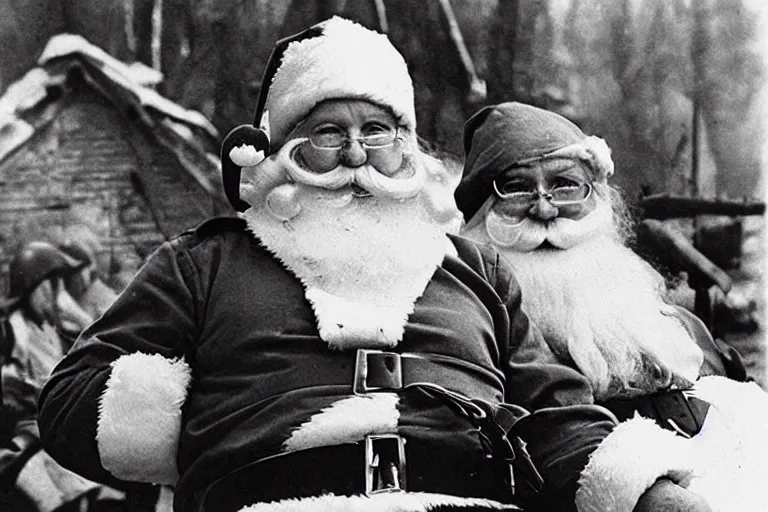 Prompt: santa claus in world war two