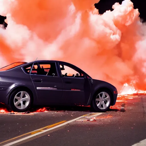 Image similar to photograph of a car right as it explodes, 1,000,000fps camera, 4k