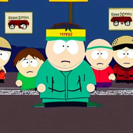 Prompt: still from the TV show South Park