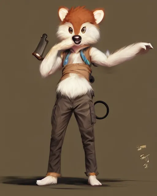 Image similar to character concept art of a cute young male anthropomorphic furry | | cute - fine - face, pretty face, key visual, realistic shaded perfect face, fine details by stanley artgerm lau, wlop, rossdraws, james jean, andrei riabovitchev, marc simonetti, and sakimichan, trending on artstation