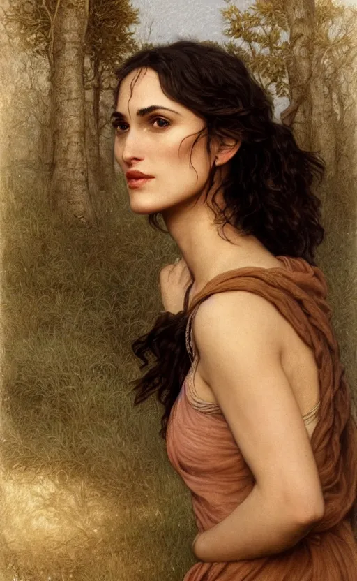 Image similar to winona ryder, kiera knightly, traditional corsican, intricate, highly detailed, artstation, illustration, jurgens, rutkowski, bouguereau, pastoral, rural, georgic