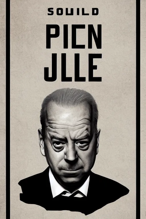 Prompt: minimal movie poster, biden, paul giamatti is united states president joe biden, solid colors, cinematic, fan art, trending on artstation