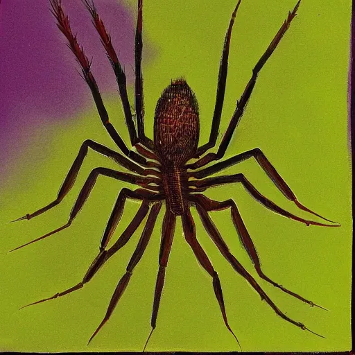 Prompt: robert wyatt spider, art by robert wyatt