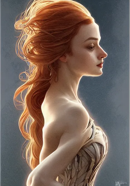 Prompt: sansa in skeleton, intricate, elegant, highly detailed, digital painting, artstation, concept art, smooth, sharp focus, illustration, art by artgerm and greg rutkowski and alphonse mucha and william - adolphe bouguereau