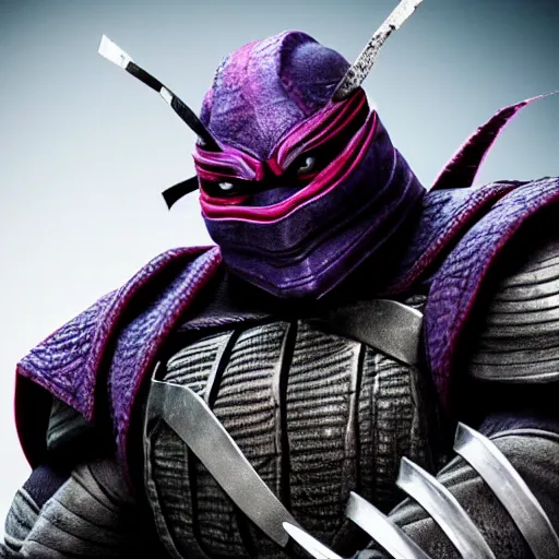 Prompt: still photo of the shredder from tmnt, highly detailed, photorealistic portrait, bright studio setting, studio lighting, crisp quality and light reflections, unreal engine 5 quality render