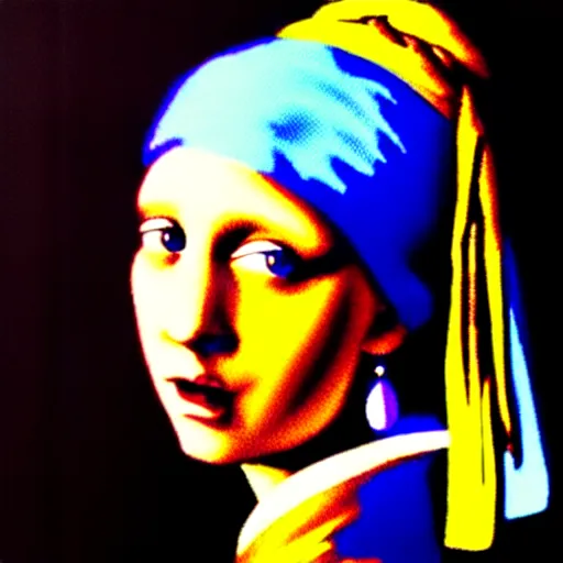 Image similar to An extremely psychedelic portrait of the Girl With the Pearl earring, surreal, LSD, face, detailed, intricate, elegant, lithe, highly detailed, digital painting, artstation, concept art, smooth, sharp focus, illustration