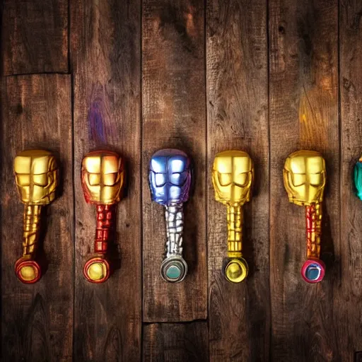 Prompt: infinity gauntlet with 6 infinity stones from marvel superheroes but it is made out of wood, no background, no background, no background, no background , blank background, 8k, super detaild, highly detailed, sharp focus, epic lighting, award winning photography, 8kHdR