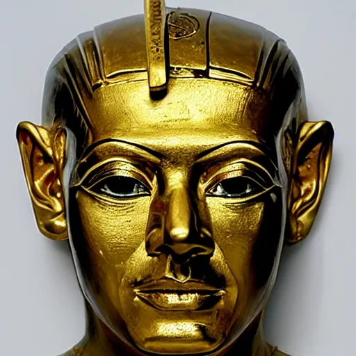 Image similar to ancient, golden egyptian pharaoh death mask of walter white