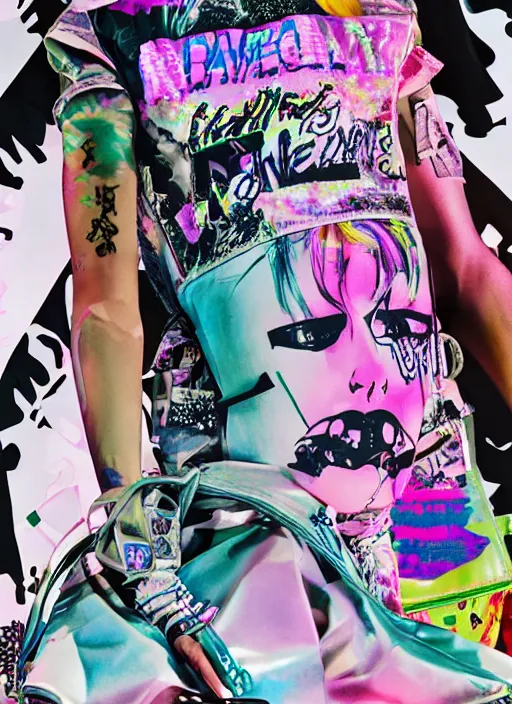 Image similar to vaporwave resort balenciaga military, hot topic, decora inspired, visual art