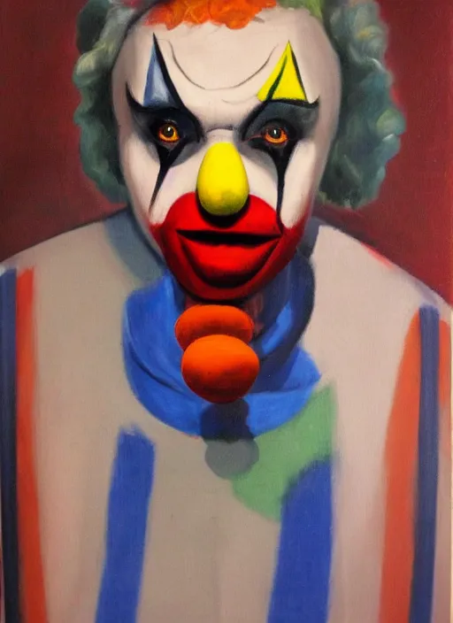 Prompt: clown, asymmetric, oil paint, by the student