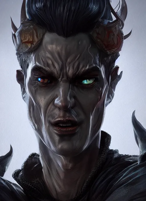 Prompt: A fantasy comic book style portrait painting of a evil male necromancer, unreal 5, DAZ, hyperrealistic, octane render, RPG portrait, dynamic lighting